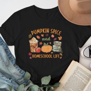 Pumpkin Spice And Homeschool Life Halloween Women T Shirt 1 3