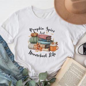 Pumpkin Spice And Homeschool Life Halloween Women T Shirt 1