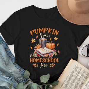 Pumpkin Spice And Homeschool Life Halloween Women T Shirt 1 4