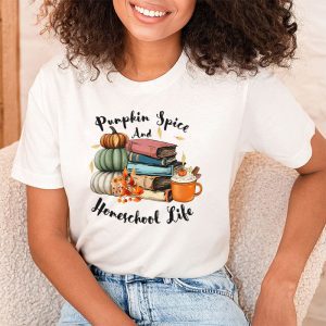 Pumpkin Spice And Homeschool Life Halloween Women T Shirt 2