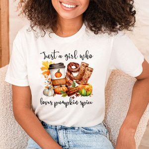 Pumpkin Spice Enthusiast Just a Girl Who Loves Pumpkin Spice T Shirt 2