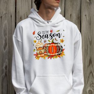 Pumpkin Spice Football Tis The Season Fall Thanksgiving Long Hoodie 2