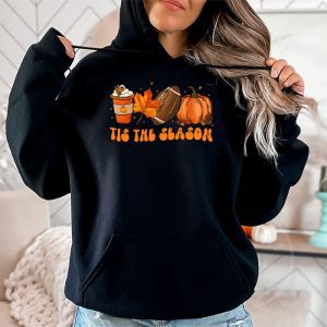 Pumpkin Spice Football Tis The Season Fall Thanksgiving Long Hoodie 2 4