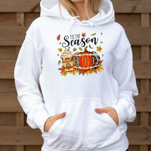 Pumpkin Spice Football Tis The Season Fall Thanksgiving Long Hoodie 3