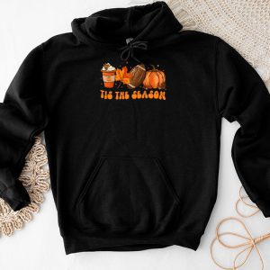 Pumpkin Spice Football Tis The Season Fall Thanksgiving Long Hoodie