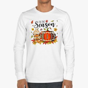 Pumpkin Spice Football Tis The Season Fall Thanksgiving Long Longsleeve Tee 3