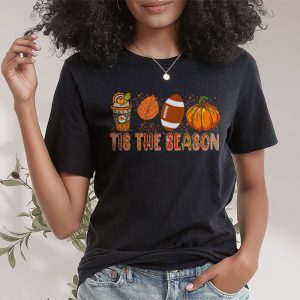 Pumpkin Spice Football Tis The Season Fall Thanksgiving Long T Shirt 2 3