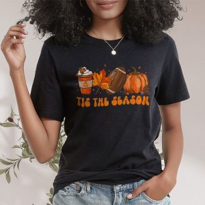 Pumpkin Spice Football Tis The Season Fall Thanksgiving Long T Shirt 2 4