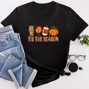 Pumpkin Spice Football Tis The Season Fall Thanksgiving Long T-Shirt