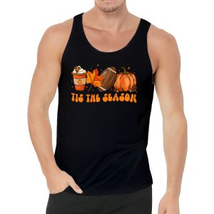 Pumpkin Spice Football Tis The Season Fall Thanksgiving Long Tank Top 3 4