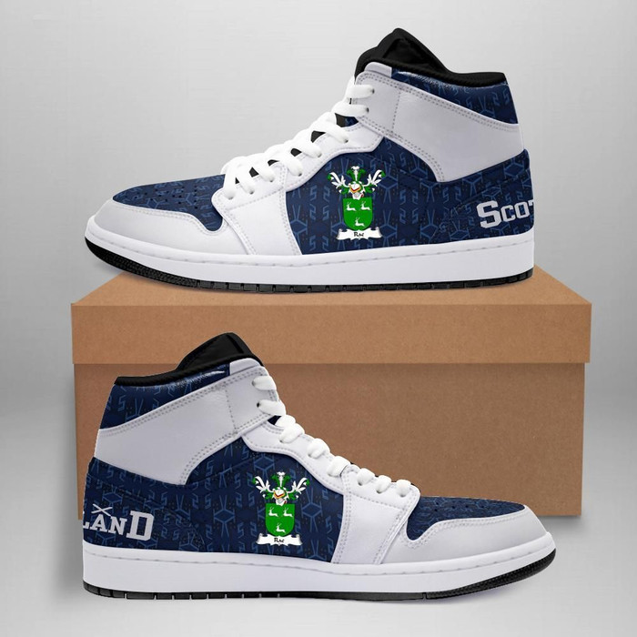 Rae Family Crest High Sneakers Air Jordan 1 Scottish Home JD1 Shoes