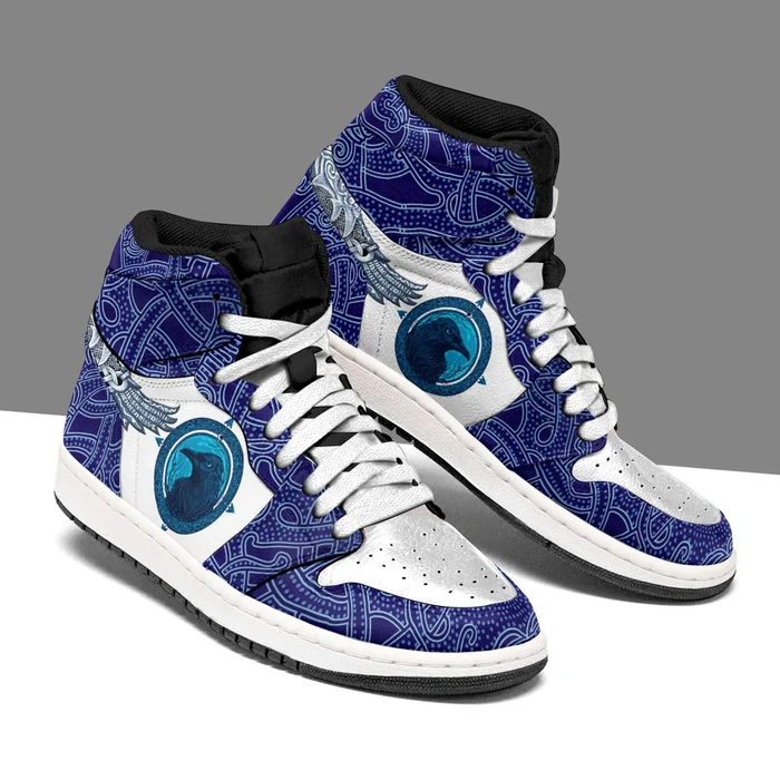 Raven Ornate Pattern High Top Shoe Air Jordan 1 JD1 Shoes