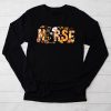 Retro Autumn Pumpkin Fall Nurse Life Thanksgiving Nurse Longsleeve Tee