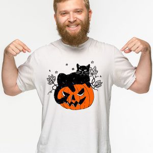 Retro Black Cat Halloween Pumpkin Costume For Women Men Kids T Shirt 2 2