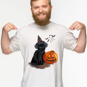 Retro Black Cat Halloween Pumpkin Costume For Women Men Kids T Shirt 2 3