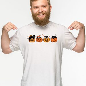 Retro Black Cat Halloween Pumpkin Costume For Women Men Kids T Shirt 2