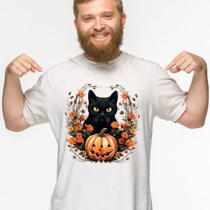 Retro Black Cat Halloween Pumpkin Costume For Women Men Kids T Shirt 2 4