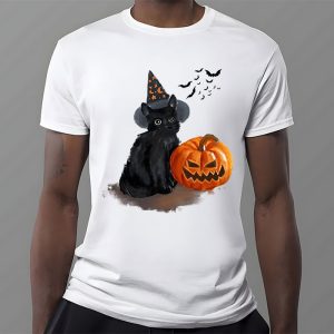 Retro Black Cat Halloween Pumpkin Costume For Women Men Kids T Shirt 3 3