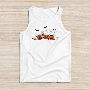 Retro Black Cat Halloween Pumpkin Costume For Women Men Kids Tank Top