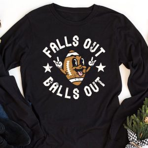 Retro Falls Out Balls Out Football Vintage Thanksgiving Longsleeve Tee 1 1