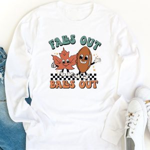 Retro Falls Out Balls Out Football Vintage Thanksgiving Longsleeve Tee 1 2