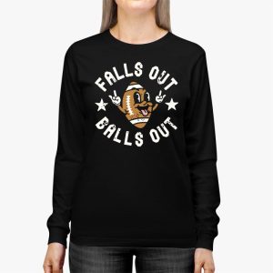 Retro Falls Out Balls Out Football Vintage Thanksgiving Longsleeve Tee 2 1