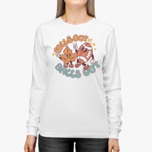 Retro Falls Out Balls Out Football Vintage Thanksgiving Longsleeve Tee 2 3