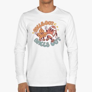 Retro Falls Out Balls Out Football Vintage Thanksgiving Longsleeve Tee 3 3