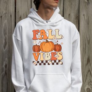 Retro Groovy Fall Vibes Leopard Pumpkin Autumn Season Hoodie 2 2