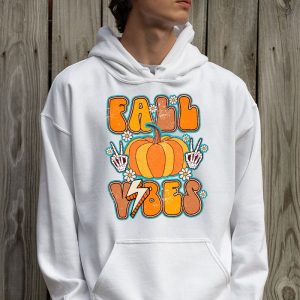 Retro Groovy Fall Vibes Leopard Pumpkin Autumn Season Hoodie 2 3