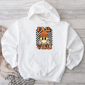 Retro Groovy Fall Vibes Leopard Pumpkin Autumn Season Hoodie