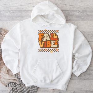 Retro Groovy Fall Vibes Leopard Pumpkin Autumn Season Hoodie