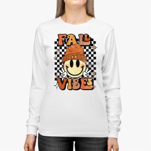 Retro Groovy Fall Vibes Leopard Pumpkin Autumn Season Longsleeve Tee 2 1