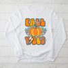 Retro Groovy Fall Vibes Leopard Pumpkin Autumn Season Longsleeve Tee