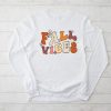 Retro Groovy Fall Vibes Leopard Pumpkin Autumn Season Longsleeve Tee