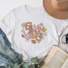 Retro Groovy Fall Vibes Leopard Pumpkin Autumn Season T-Shirt