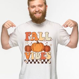 Retro Groovy Fall Vibes Leopard Pumpkin Autumn Season T Shirt 2 2