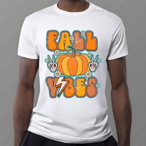 Retro Groovy Fall Vibes Leopard Pumpkin Autumn Season T Shirt 3 3