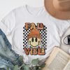 Retro Groovy Fall Vibes Leopard Pumpkin Autumn Season T-Shirt