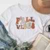 Retro Groovy Fall Vibes Leopard Pumpkin Autumn Season T-Shirt