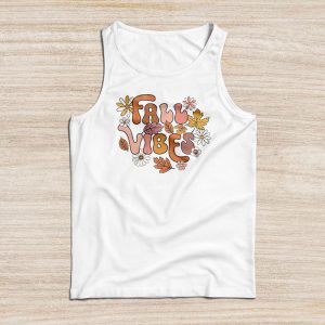 Retro Groovy Thanksgiving Family Shirts Fall Vibes Leopard Pumpkin Autumn Season Tank Top