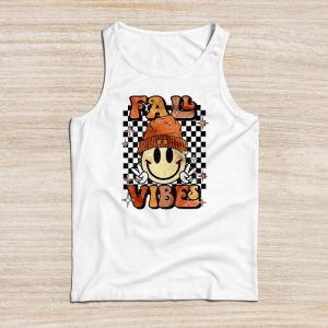 Retro Groovy Thanksgiving Family Shirts Fall Vibes Leopard Pumpkin Autumn Season Tank Top