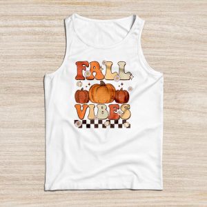 Retro Groovy Thanksgiving Family Shirts Fall Vibes Leopard Pumpkin Autumn Season Tank Top