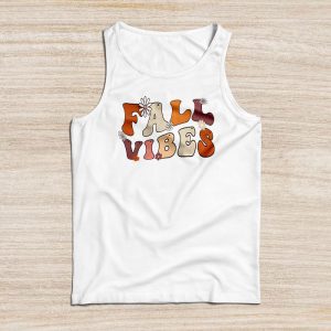 Retro Groovy Thanksgiving Family Shirts Fall Vibes Leopard Pumpkin Autumn Season Tank Top