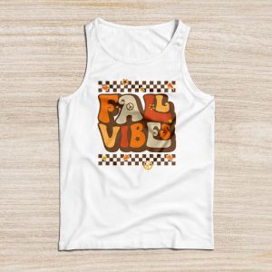 Retro Groovy Fall Vibes Leopard Pumpkin Autumn Season Tank Top