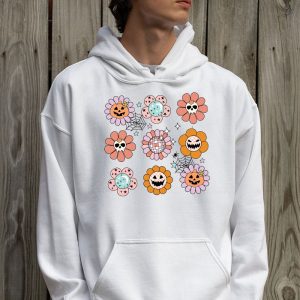 Retro Groovy Halloween Fall Hippie Pumpkin Floral Costume Hoodie 2 3