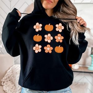 Retro Groovy Halloween Fall Hippie Pumpkin Floral Costume Hoodie 2