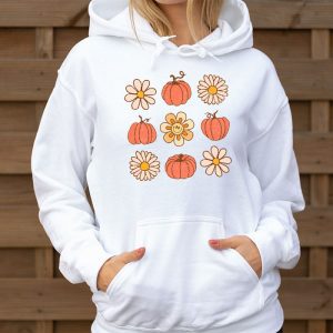 Retro Groovy Halloween Fall Hippie Pumpkin Floral Costume Hoodie 3 1