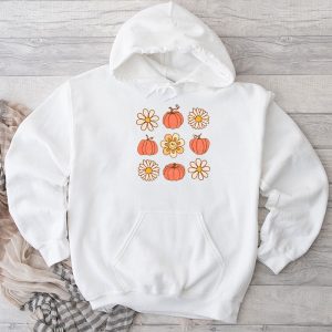 Retro Groovy Halloween Fall Hippie Pumpkin Floral Costume Hoodie