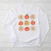 Retro Groovy Halloween Fall Hippie Pumpkin Floral Costume Longsleeve Tee